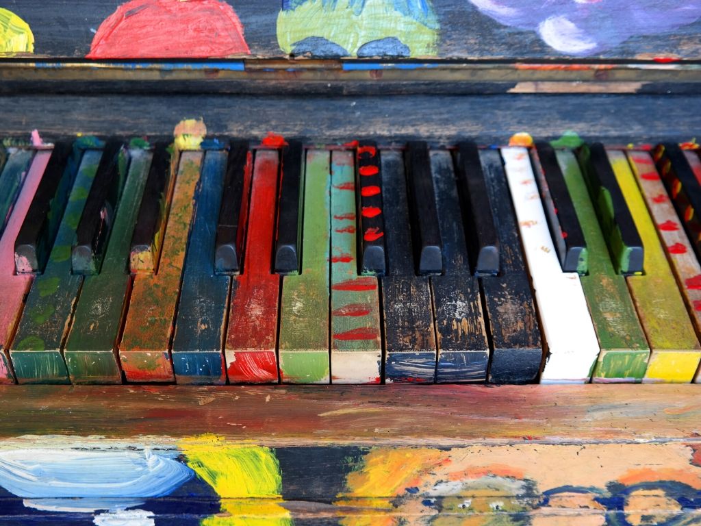 Kolorowa klawiatura pianina